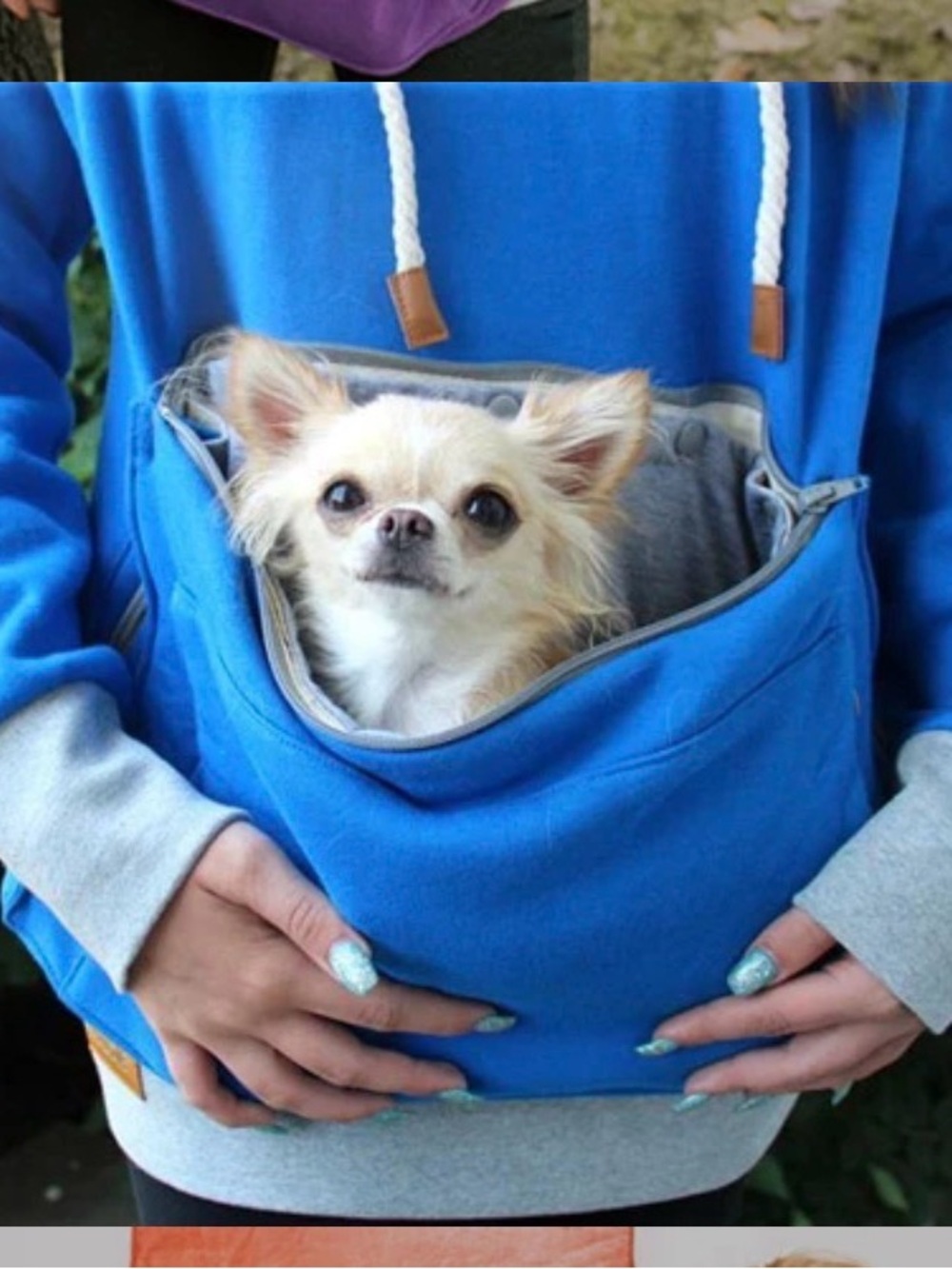Roodie pet carrier hoodie
